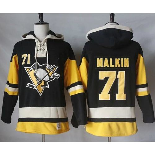 Pittsburgh Penguins #71 Evgeni Malkin Black Alternate Sawyer Hooded Sweatshirt Stitched Jersey Men's cheap jerseys for sale - CheapJerseys.Shop