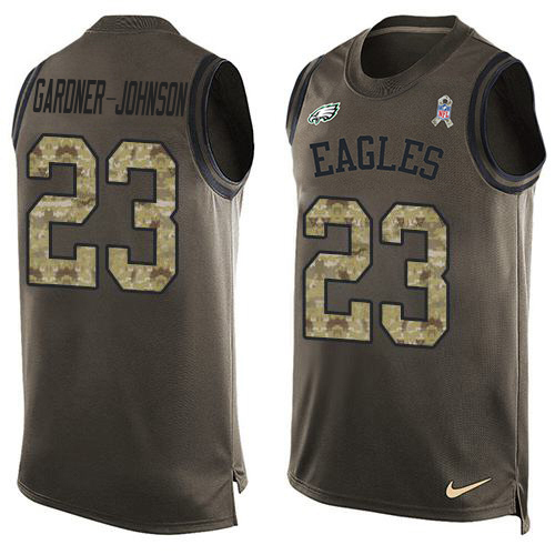 Eagles #23 C.J. Gardner-Johnson Green Men's Stitched Limited Salute To Service Tank Top Jersey cheap jerseys for sale - CheapJerseys.Shop