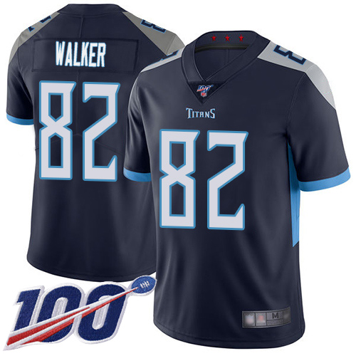 Tennessee Titans #82 Delanie Walker Navy Blue Team Color Men's Stitched 100th Season Vapor Limited Jersey Men's cheap jerseys for sale - CheapJerseys.Shop