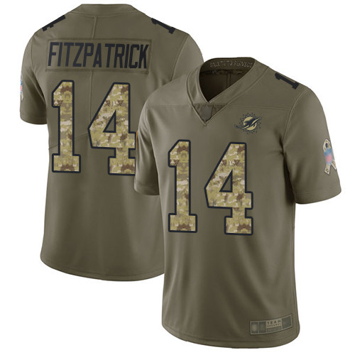 Miami Dolphins #14 Ryan Fitzpatrick Olive/Camo Men's Stitched Limited 2017 Salute To Service Jersey Men's cheap jerseys for sale - CheapJerseys.Shop