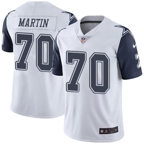 Dallas Cowboys #70 Zack Martin White Men's Stitched Limited Rush Jersey Men's cheap jerseys for sale - CheapJerseys.Shop
