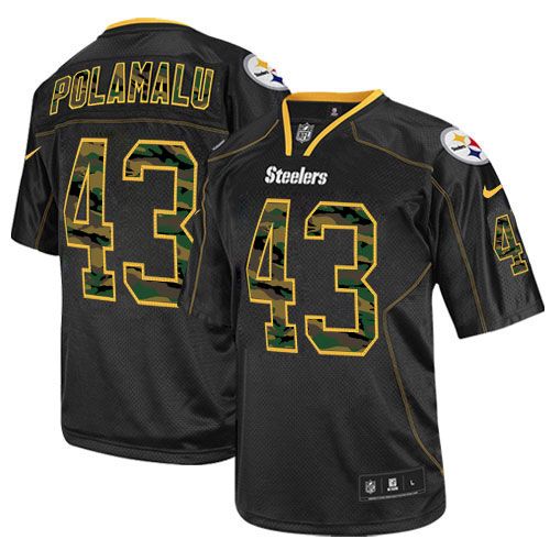 Steelers #43 Troy Polamalu Black Men's Stitched Elite Camo Fashion Jersey cheap jerseys for sale - CheapJerseys.Shop