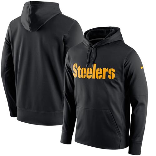 Men's Pittsburgh Steelers Black Circuit Wordmark Essential Performance Pullover Hoodie cheap jerseys for sale - CheapJerseys.Shop