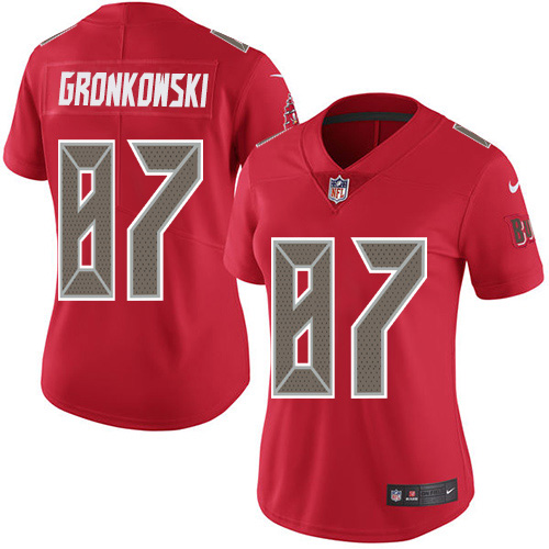 Buccaneers #87 Rob Gronkowski Red Women's Stitched Limited Rush Jersey cheap jerseys for sale - CheapJerseys.Shop