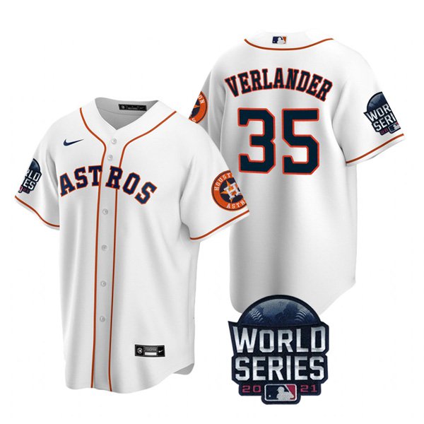 Houston Astros #35 Justin Verlander Men's 150th Anniversary 2021 World Series Game Jersey - White cheap jerseys for sale - CheapJerseys.Shop