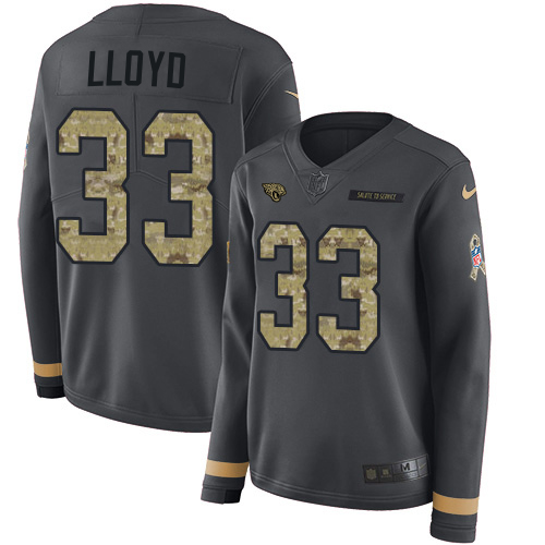 Jaguars #33 Devin Lloyd Anthracite Salute To Service Women's Stitched Limited Therma Long Sleeve Jersey cheap jerseys for sale - CheapJerseys.Shop