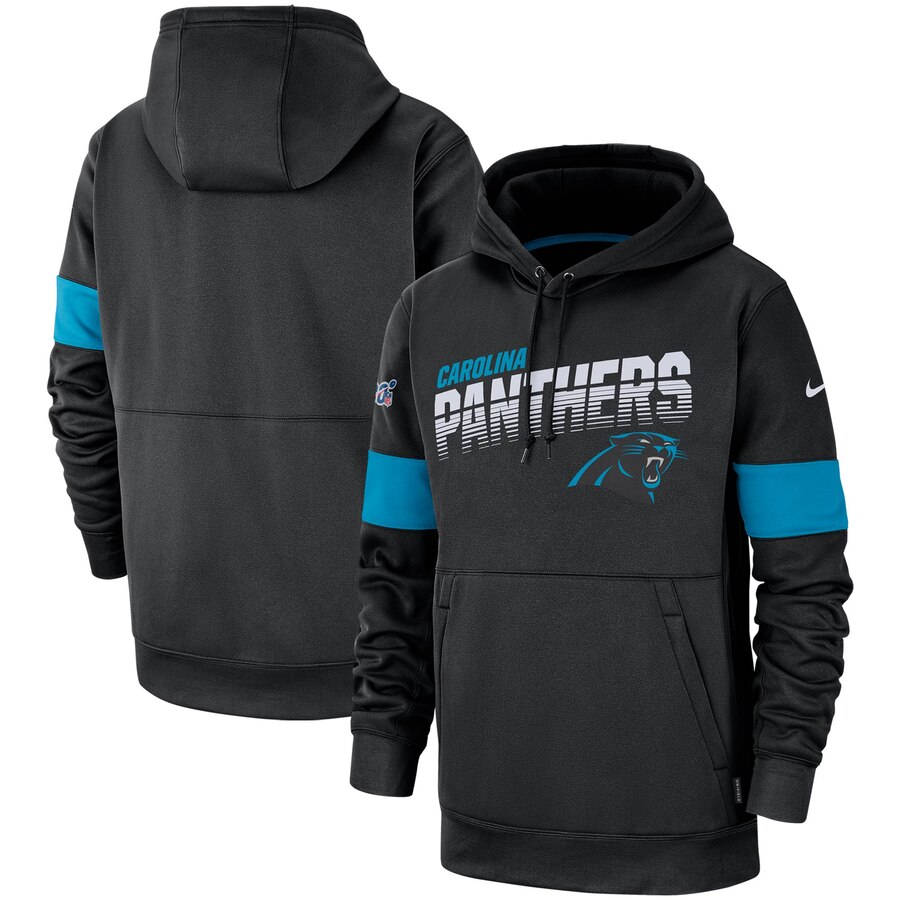 Carolina Panthers Sideline Team Logo Performance Pullover Hoodie Black cheap jerseys for sale - CheapJerseys.Shop
