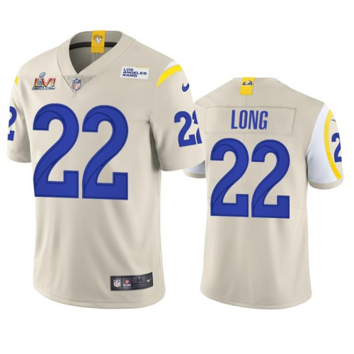 Los Angeles Los Angeles Rams #22 David Long Men's Super Bowl LVI Patch Vapor Limited Jersey - Bone Men's cheap jerseys for sale - CheapJerseys.Shop