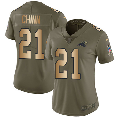 Panthers #21 Jeremy Chinn Olive/Gold Women's Stitched Limited 2017 Salute To Service Jersey cheap jerseys for sale - CheapJerseys.Shop