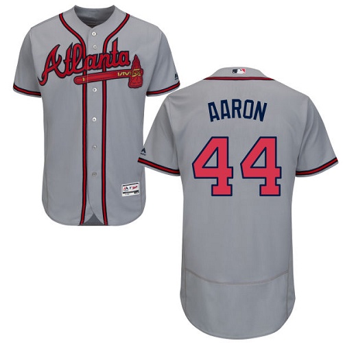 Atlanta Braves #44 Hank Aaron Grey Flexbase Authentic Collection Stitched Jersey Men's cheap jerseys for sale - CheapJerseys.Shop