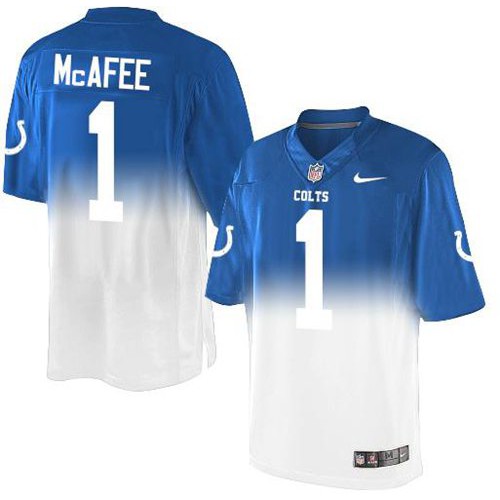 Indianapolis Colts #1 Pat McAfee Royal Blue/White Men's Stitched Elite Fadeaway Fashion Jersey Men's cheap jerseys for sale - CheapJerseys.Shop