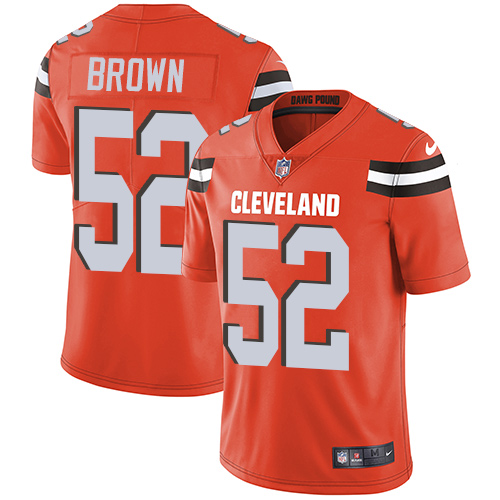 Cleveland Browns #52 Preston Brown Orange Alternate Men's Stitched Vapor Untouchable Limited Jersey Men's cheap jerseys for sale - CheapJerseys.Shop