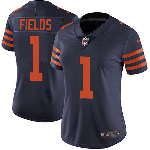 Bears #1 Justin Fields Navy Blue Alternate Women's Stitched Vapor Untouchable Limited Jersey cheap jerseys for sale - CheapJerseys.Shop