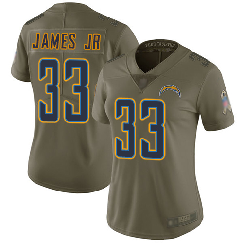 Chargers #33 Derwin James Jr Olive Women's Stitched Limited 2017 Salute To Service Jersey cheap jerseys for sale - CheapJerseys.Shop