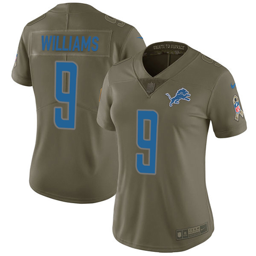 Lions #9 Jameson Williams Olive Women's Stitched Limited 2017 Salute To Service Jersey cheap jerseys for sale - CheapJerseys.Shop