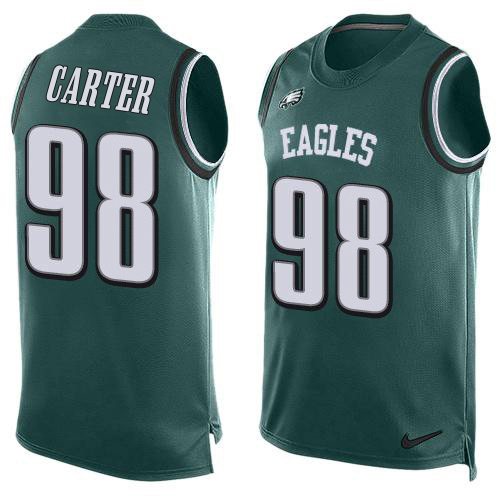 Eagles #98 Jalen Carter Green Team Color Men's Stitched Limited Tank Top Jersey cheap jerseys for sale - CheapJerseys.Shop