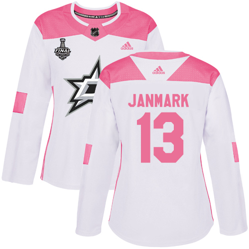Dallas Stars #13 Mattias Janmark White/Pink Authentic Fashion Women's 2020 Stanley Cup Final Stitched Jersey Womens cheap jerseys for sale - CheapJerseys.Shop