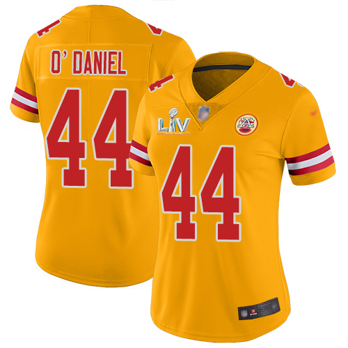 Kansas City Chiefs #44 Dorian O'Daniel Gold Women's Super Bowl LV Bound Stitched Limited Inverted Legend Jersey Womens cheap jerseys for sale - CheapJerseys.Shop
