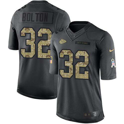 Chiefs #32 Nick Bolton Black Men's Stitched Limited 2016 Salute To Service Jersey cheap jerseys for sale - CheapJerseys.Shop