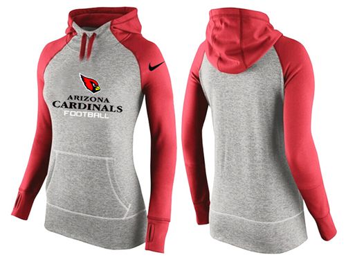 Women's Arizona Cardinals Performance Hoodie Grey & Red_2 cheap jerseys for sale - CheapJerseys.Shop