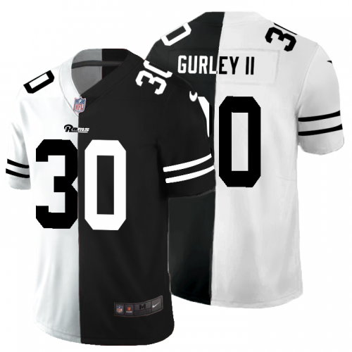 Los Angeles Los Angeles Rams #30 Todd Gurley II Men's Black V White Peace Split Vapor Untouchable Limited Jersey Men's cheap jerseys for sale - CheapJerseys.Shop