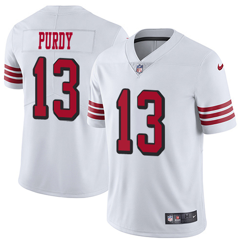 49ers #13 Brock Purdy White Rush Youth Stitched Vapor Untouchable Limited Jersey cheap jerseys for sale - CheapJerseys.Shop