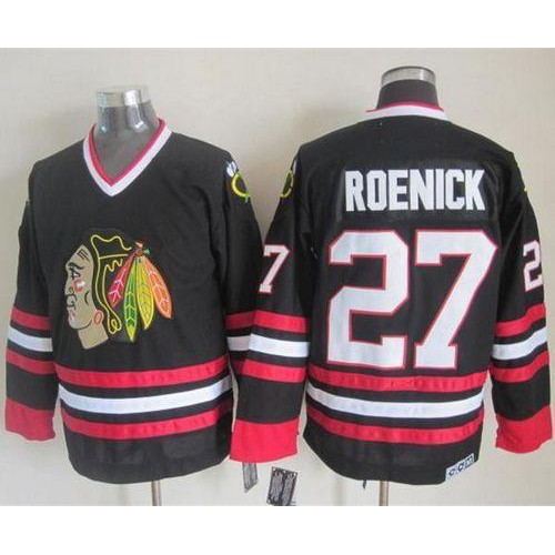 Chicago Blackhawks #27 Jeremy Roenick Black CCM Throwback Stitched Jersey Men's cheap jerseys for sale - CheapJerseys.Shop