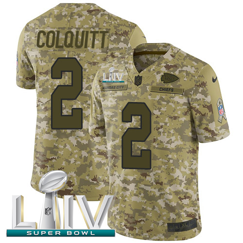 Kansas City Chiefs #2 Dustin Colquitt Camo Super Bowl LIV 2020 Youth Stitched Limited 2018 Salute To Service Jersey Youth cheap jerseys for sale - CheapJerseys.Shop