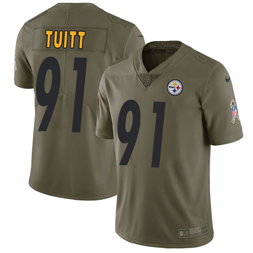 Pittsburgh Steelers #91 Stephon Tuitt Olive Youth Stitched Limited 2017 Salute to Service Jersey Youth cheap jerseys for sale - CheapJerseys.Shop