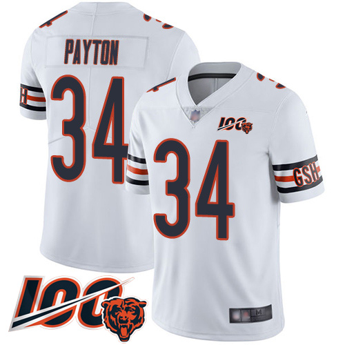 Bears #34 Walter Payton White Men's Stitched 100th Season Vapor Limited Jersey cheap jerseys for sale - CheapJerseys.Shop