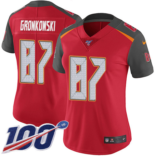 Buccaneers #87 Rob Gronkowski Red Team Color Women's Stitched 100th Season Vapor Untouchable Limited Jersey cheap jerseys for sale - CheapJerseys.Shop