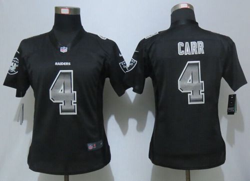 Raiders #4 Derek Carr Black Team Color Women's Stitched Elite Strobe Jersey cheap jerseys for sale - CheapJerseys.Shop
