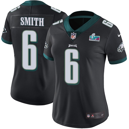 Eagles #6 DeVonta Smith Black Super Bowl LVII Patch Alternate Women's Stitched Vapor Untouchable Limited Jersey cheap jerseys for sale - CheapJerseys.Shop