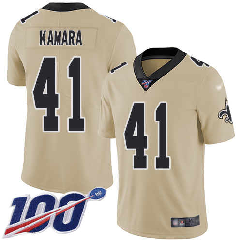 Saints #41 Alvin Kamara Gold Youth Stitched Limited Inverted Legend 100th Season Jersey cheap jerseys for sale - CheapJerseys.Shop
