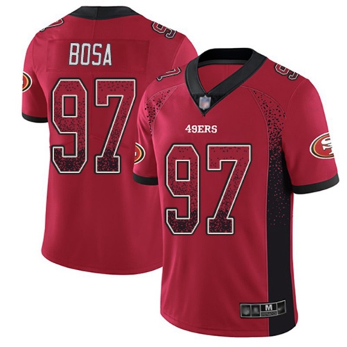 49ers #97 Nick Bosa Red Team Color Men's Stitched Limited Rush Drift Fashion Jersey cheap jerseys for sale - CheapJerseys.Shop