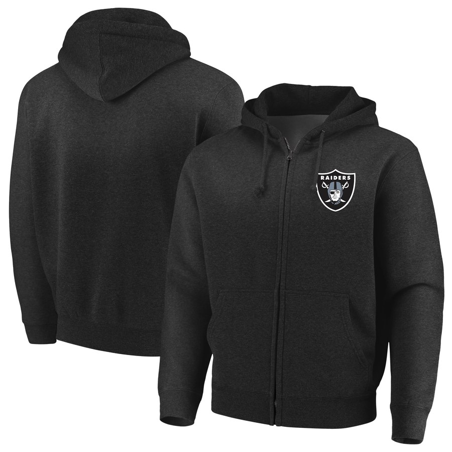 Las Vegas Raiders Majestic Cap Logo Full-Zip Hoodie Black cheap jerseys for sale - CheapJerseys.Shop