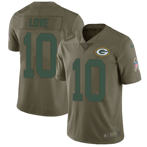 Packers #10 Jordan Love Olive Youth Stitched Limited 2017 Salute To Service Jersey cheap jerseys for sale - CheapJerseys.Shop