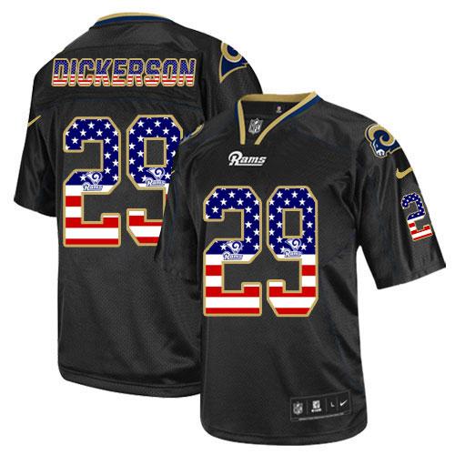 Rams #29 Eric Dickerson Black Men's Stitched Elite USA Flag Fashion Jersey cheap jerseys for sale - CheapJerseys.Shop