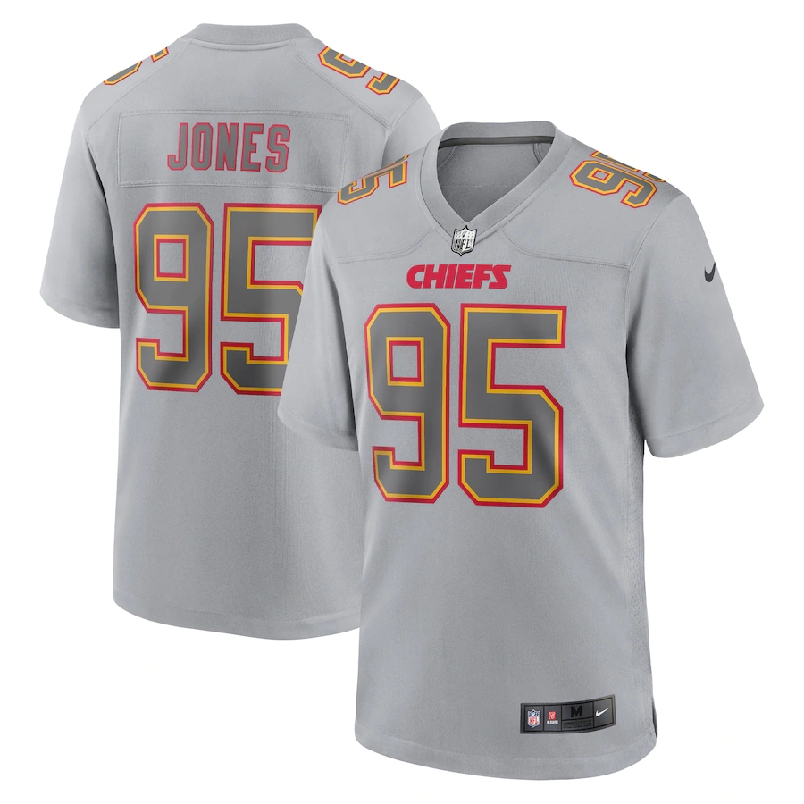 Kansas City Chiefs #95 Chris Jones Men's Gray Atmosphere Fashion Game Jersey cheap jerseys for sale - CheapJerseys.Shop