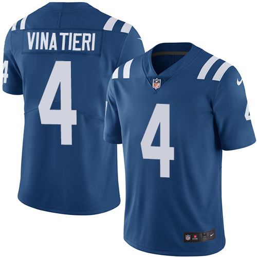 Indianapolis Colts #4 Adam Vinatieri Royal Blue Team Color Youth Stitched Vapor Untouchable Limited Jersey Youth cheap jerseys for sale - CheapJerseys.Shop