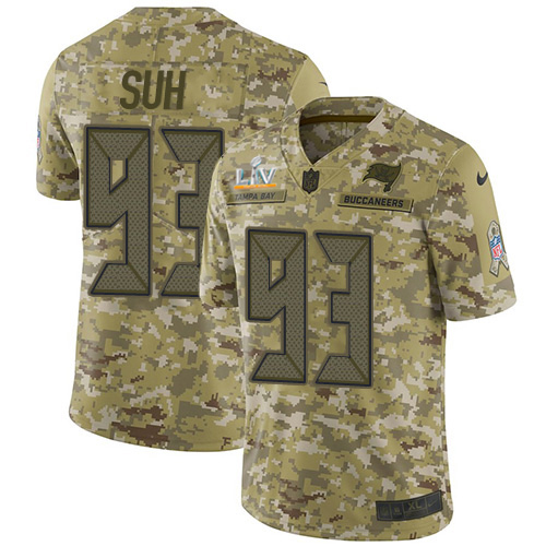 Tampa Bay Buccaneers #93 Ndamukong Suh Camo Youth Super Bowl LV Bound Stitched Limited 2018 Salute To Service Jersey Youth cheap jerseys for sale - CheapJerseys.Shop