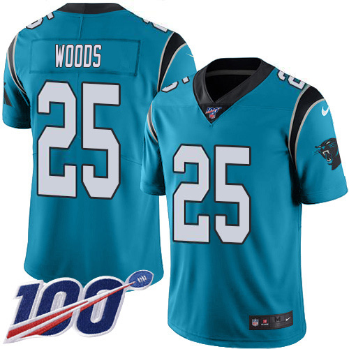 Panthers #25 Xavier Woods Blue Alternate Men's Stitched 100th Season Vapor Untouchable Limited Jersey cheap jerseys for sale - CheapJerseys.Shop