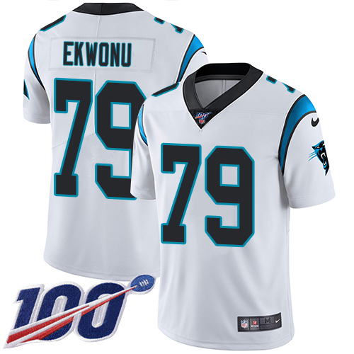 Panthers #79 Ikem Ekwonu White Men's Stitched 100th Season Vapor Untouchable Limited Jersey cheap jerseys for sale - CheapJerseys.Shop