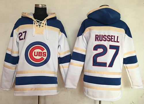 Cubs #27 Addison Russell White Sawyer Hooded Sweatshirt Hoodie cheap jerseys for sale - CheapJerseys.Shop