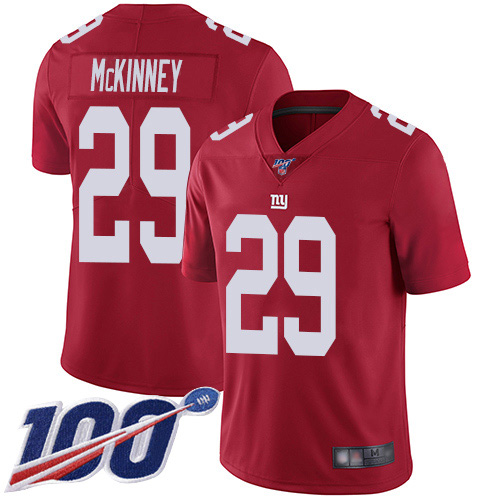 New York Giants #29 Xavier McKinney Red Youth Stitched Limited Inverted Legend 100th Season Jersey Youth cheap jerseys for sale - CheapJerseys.Shop