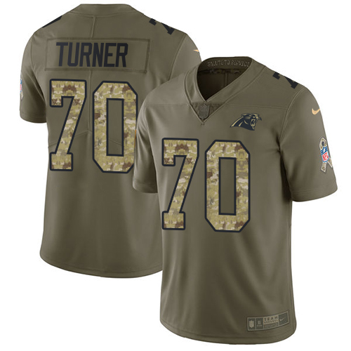 Carolina Panthers #70 Trai Turner Olive/Camo Men's Stitched Limited 2017 Salute To Service Jersey Men's cheap jerseys for sale - CheapJerseys.Shop