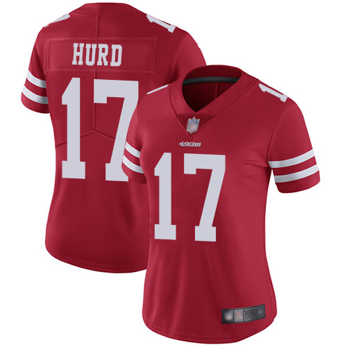 San Francisco 49ers #17 Jalen Hurd Red Team Color Women's Stitched Vapor Untouchable Limited Jersey Womens cheap jerseys for sale - CheapJerseys.Shop