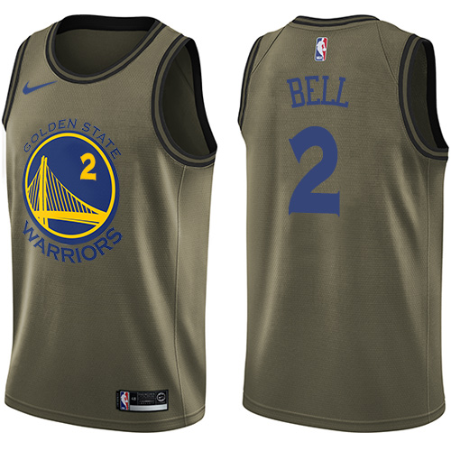 Golden State Warriors #2 Jordan Bell Green Salute to Service Youth Swingman Jersey Youth cheap jerseys for sale - CheapJerseys.Shop