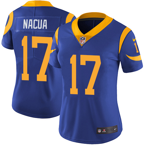 Rams #17 Puka Nacua Royal Blue Alternate Women's Stitched Vapor Untouchable Limited Jersey cheap jerseys for sale - CheapJerseys.Shop