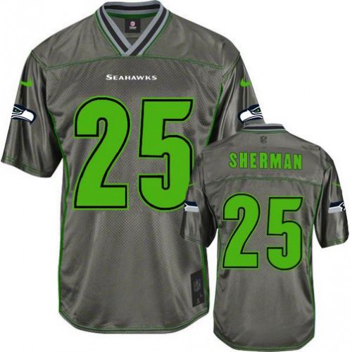 Seattle Seahawks #25 Richard Sherman Grey Youth Stitched Elite Vapor Jersey Youth cheap jerseys for sale - CheapJerseys.Shop